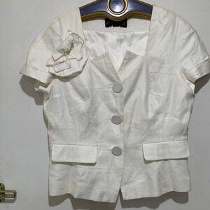 SAUDRA AUGELAZZI LINEN BLEND SHORT SLEEVE BLAZERS SIZE 42